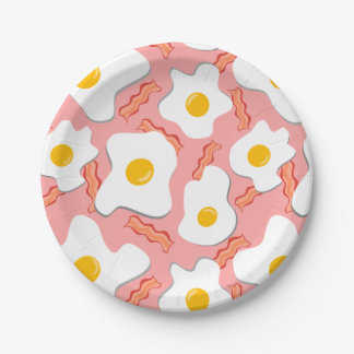 Ham, Eggs & Side Of Bacon Paper Plate