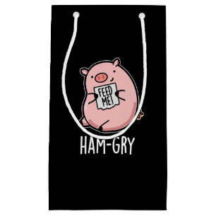 Ham-gry Funny Animal Pig Pun  Small Gift Bag