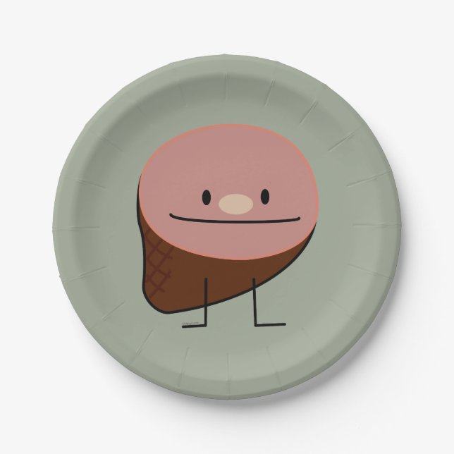 Ham holiday protein honey baked smoked pork paper plate (Front)