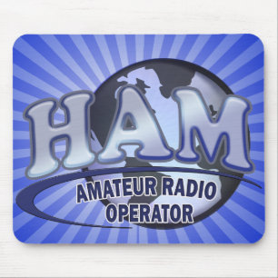 HAM LOGO BLUE AMATEUR RADIO OPERATOR MOUSE PAD
