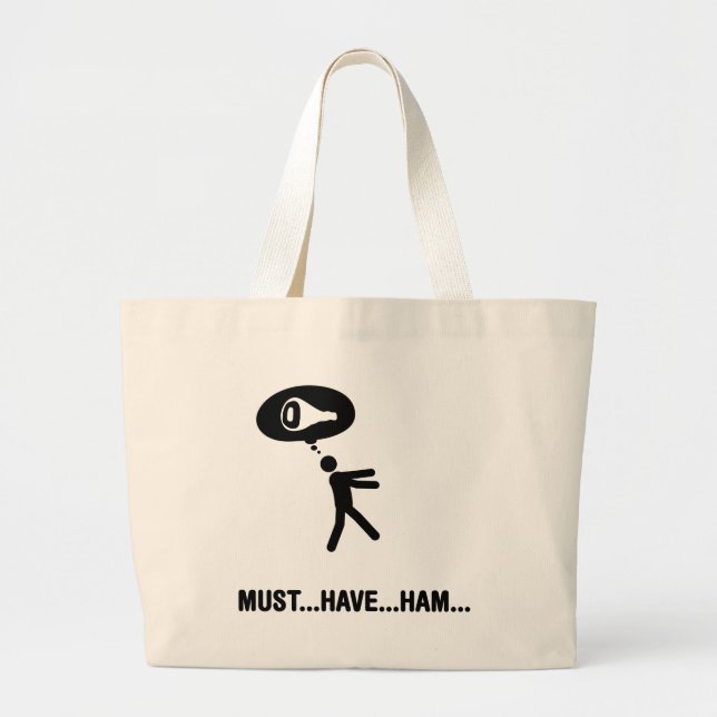 Ham Lover Large Tote Bag (Front)