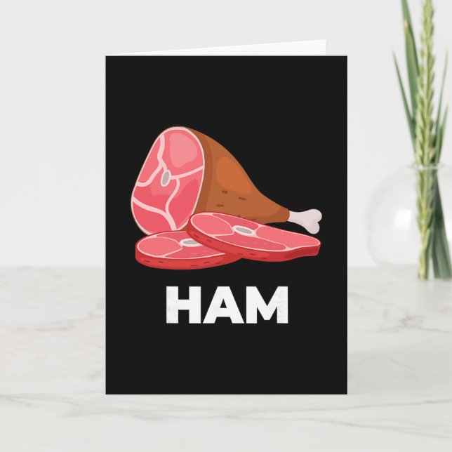Ham Matching Dishes Food Costumes Christmas Thanks Card (Front)