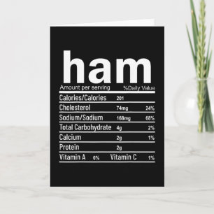 Ham Nutrition Facts Funny Thanksgiving Christmas F Card