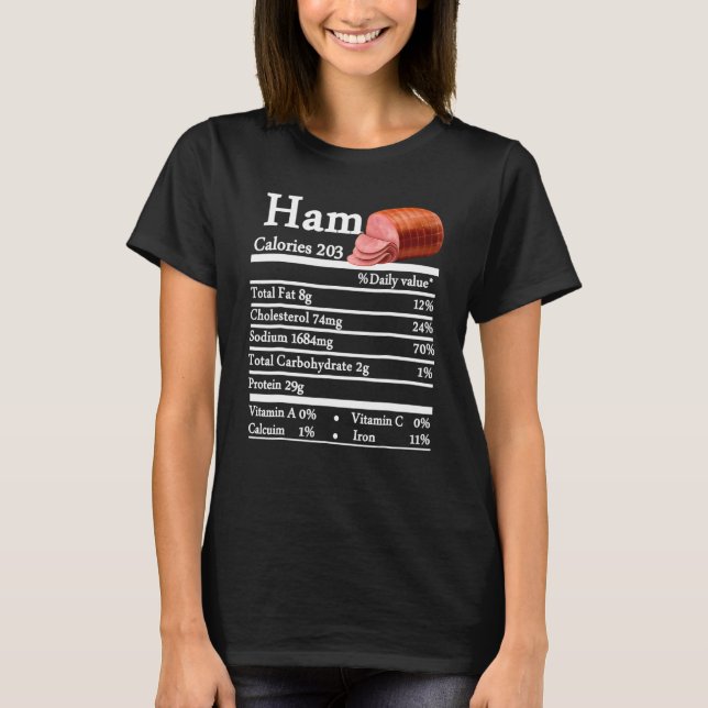Ham Nutrition Thanksgiving Christmas Costume Food  T-Shirt (Front)