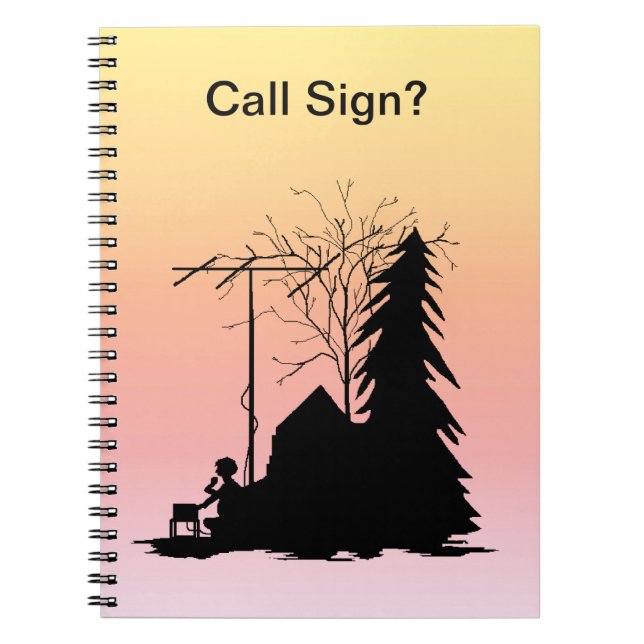 Ham Operator Silhouette Notebook with Hues (Front)