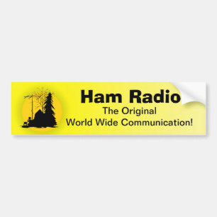 Ham Radio 1st Communication Bumper Sticker