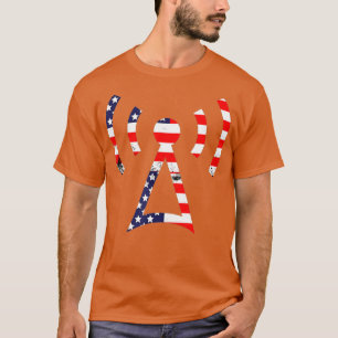 Ham radio america flag patriotic 4h of July T-Shirt