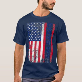 Ham Radio American Flag Distressed T-Shirt