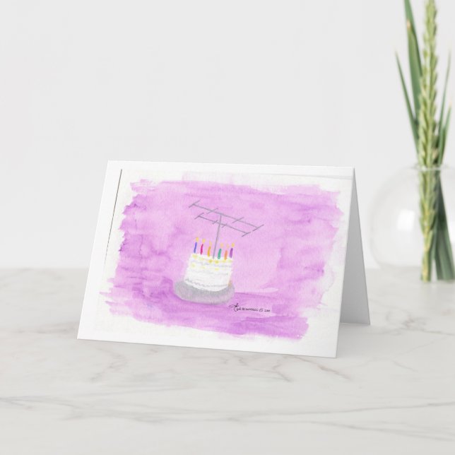 Ham Radio Birthday Cake Card (Front)