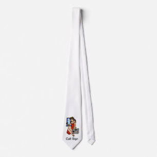 Ham Radio Brunette Pin-up Girl Necktie  Customise