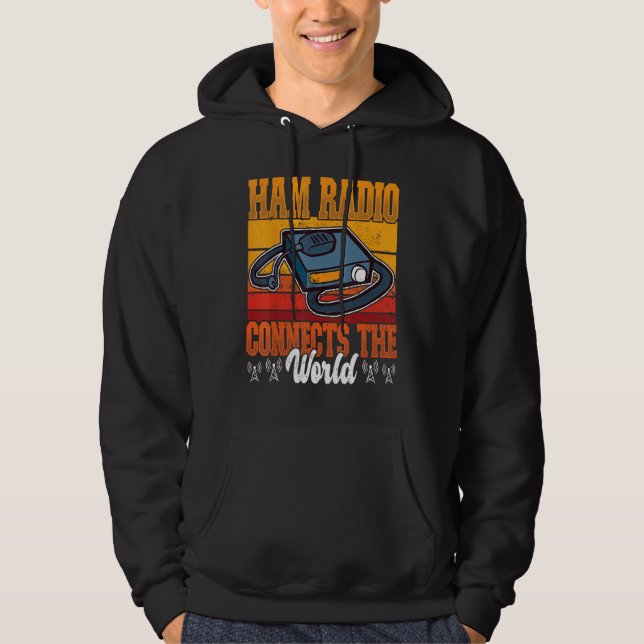 Ham Radio Connect World Amateur Radio and Ham Radi Hoodie (Front)