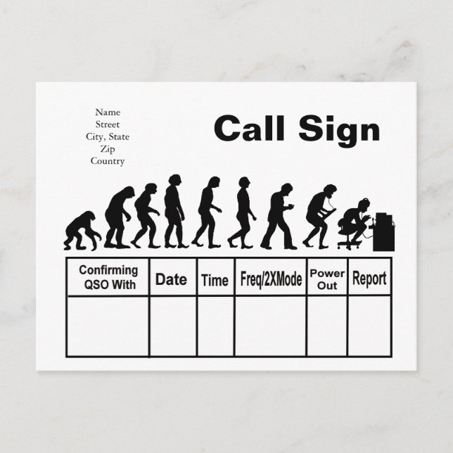 Ham Radio Evolution QSL Card   Customise It! (Front)