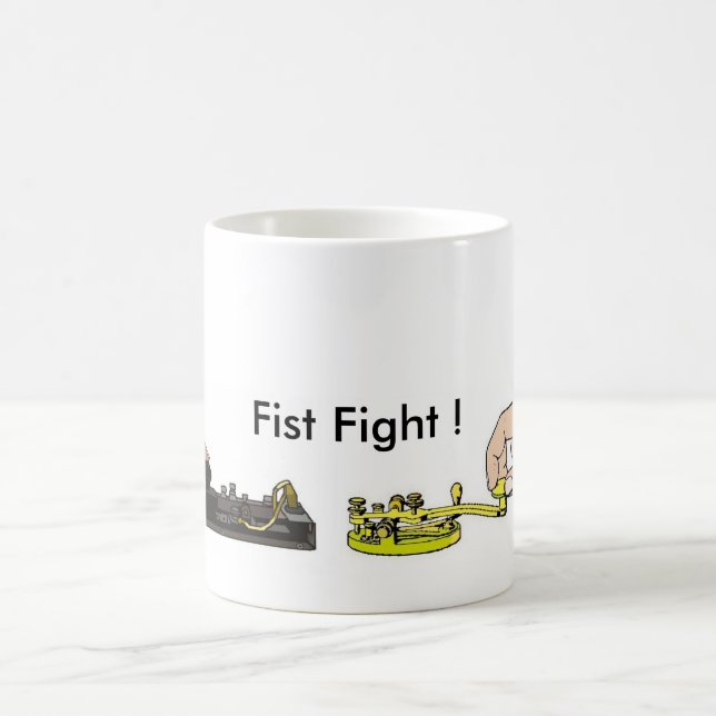 Ham Radio "Fist Fight" Mug by Brownielocks (Center)