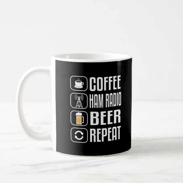 Ham Radio Funny Coffee Gift Mug (Left)