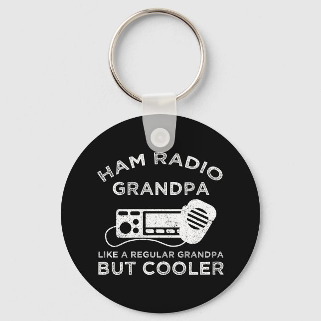 Ham Radio Grandpa Like Regular Grandpa But Cooler Key Ring (Front)