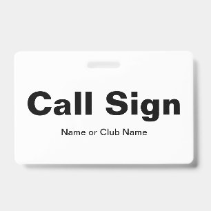 Ham Radio Name Tag ID Badge