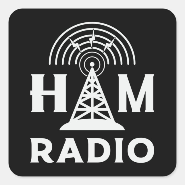 HAM Radio Operator Antenna Code Amateur Gift Idea Square Sticker (Front)