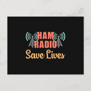 HAM Radio Operator Frequency Antenna Amateur Gift Postcard