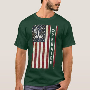 Ham Radio Operator Shirt 4th July American Flag