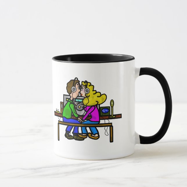 Ham Radio Operators Kissing Mug  Customise Calls (Right)