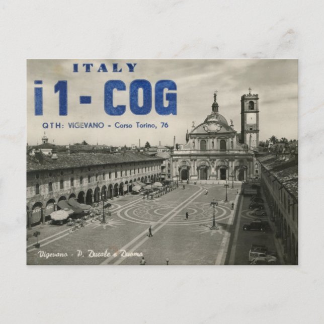 Ham Radio QSL Card Italy Postcard (Front)