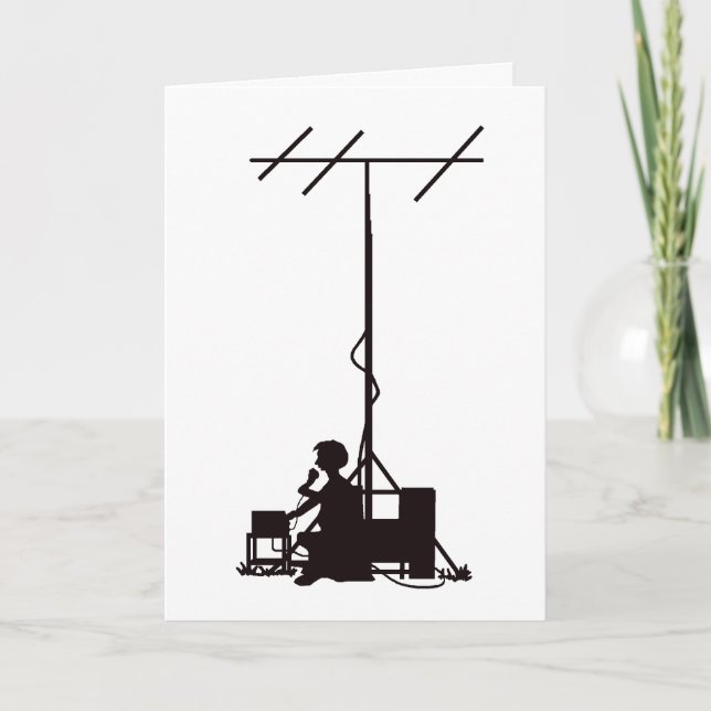 Ham Radio Silhouette Thank You Card (Front)