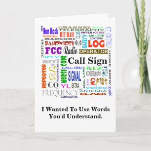 Ham Radio Word Collage  Card   Customise It!