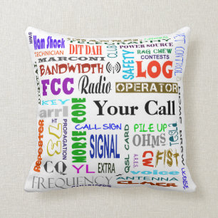 Ham Radio Word Collage Pillow Customize It!