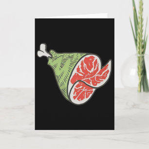 Ham Slices Funny Cartoon _1 Card