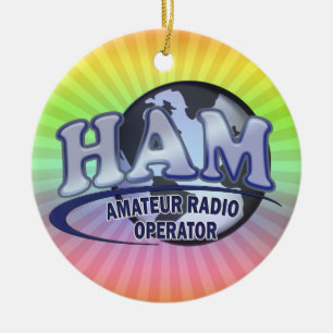HAM WORLD LOGO Amateur Radio Ceramic Tree Decoration