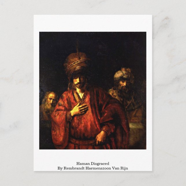 Haman Disgraced By Rembrandt Harmenszoon Van Rijn Postcard (Front)