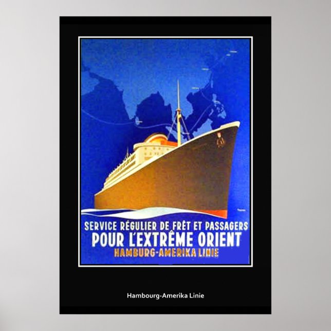 Hambourg-New York vintage Retro Print (Front)