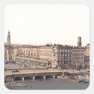 Hamburg Alsterarkaden Deutschland Alster Germany Square Sticker