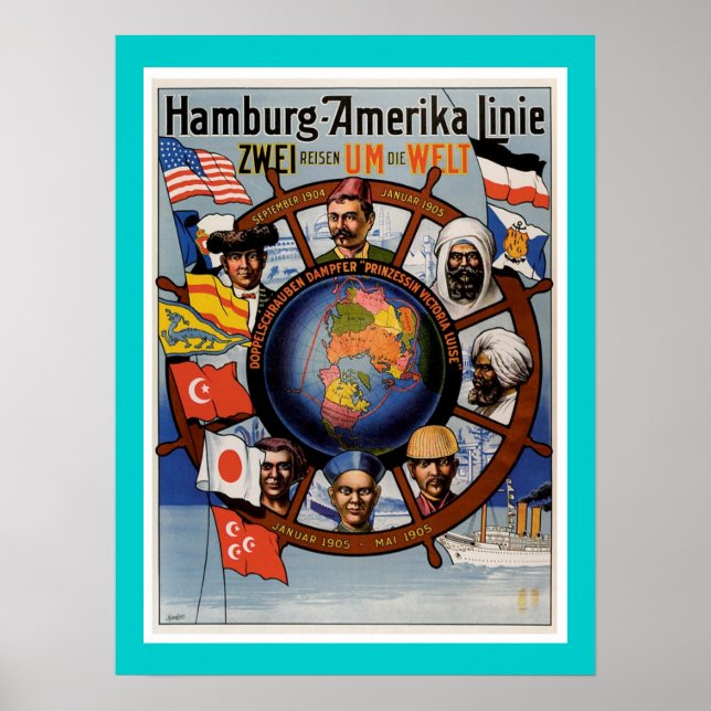 Hamburg American Line Poster (Front)