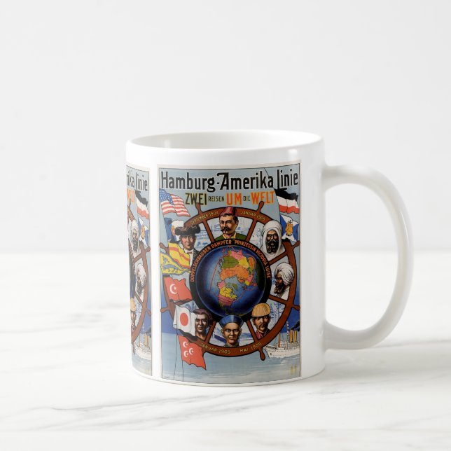 Hamburg Amerika Line Poster Coffee Mug (Right)