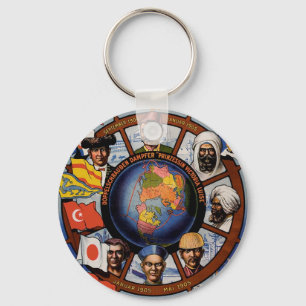 Hamburg Amerika Line Poster Key Ring