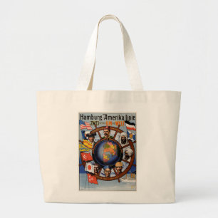 Hamburg Amerika Line Poster Large Tote Bag