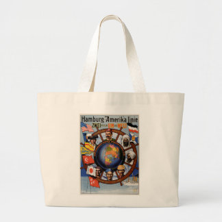 Hamburg Amerika Line Poster Large Tote Bag