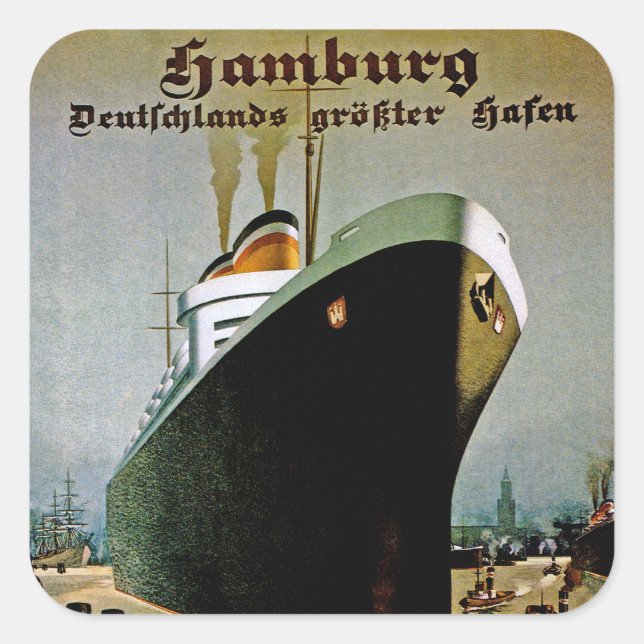 Hamburg-Amerika Line Square Sticker (Front)