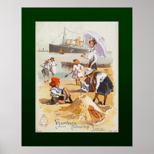 Hamburg-Amerika Lines~SS Victoria Luise~Children~ Poster