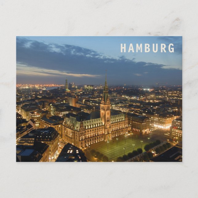 Hamburg By Night Postcard (Front)
