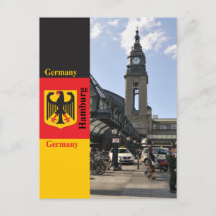 Hamburg. Central rail station building Postcard