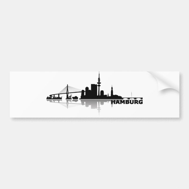 Hamburg City Skyline Autosticker / Sticker (Front)