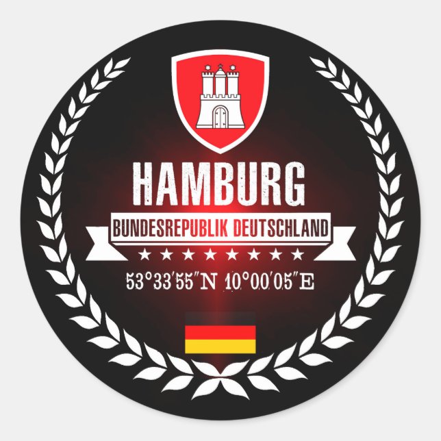 Hamburg Classic Round Sticker (Front)