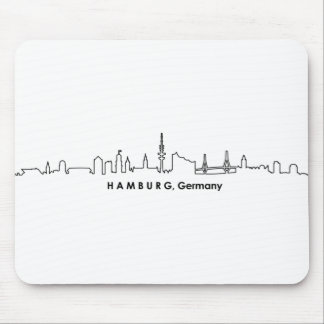 HAMBURG Elbe Germany City Skyline Silhouette Mouse Pad