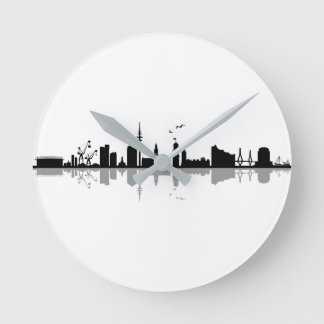 HAMBURG Elbe Germany City Skyline Silhouette Round Clock