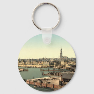 Hamburg from the Watch Tower, Germany Key Ring