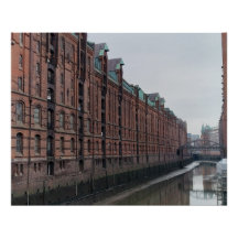 Hamburg Germany Canal Warehouses in Winter