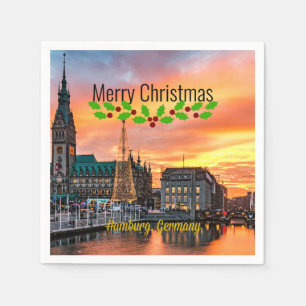 Hamburg, Germany Christmas Napkin