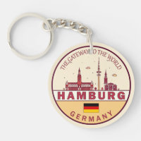 Hamburg Germany City Skyline Emblem
